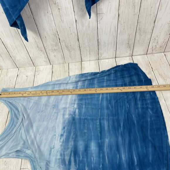 Soft Surroundings Open Front Cardigans/ Tank Tie Due Blue Sz L Soft Jersey Knit - Picture 7 of 9